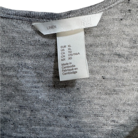 H&M Gray Relaxed Linen Camisole/Tank Top - XL - Picture 2 of 3
